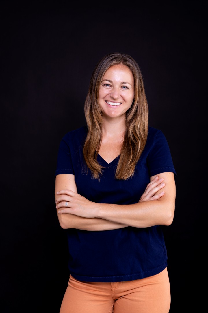 Solo professional business portrait of a confident woman taken in Budapest